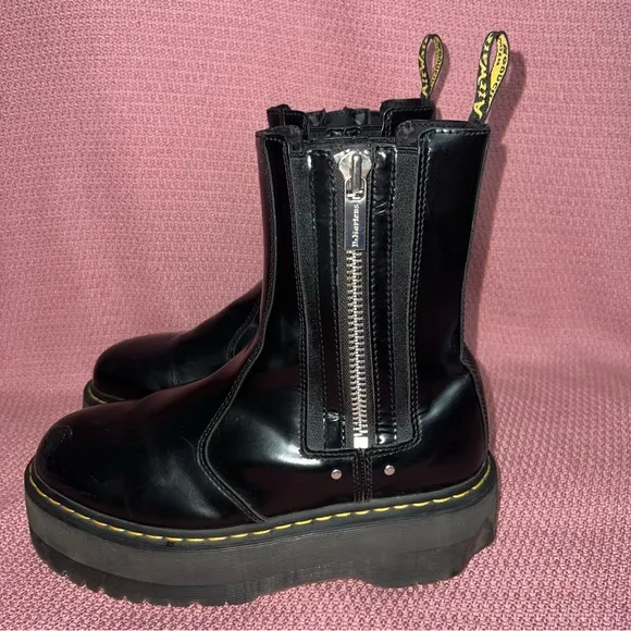 Dr. Martens 2976 Black MAX LEATHER PLATFORM CHELSEA BOOTS Size 11