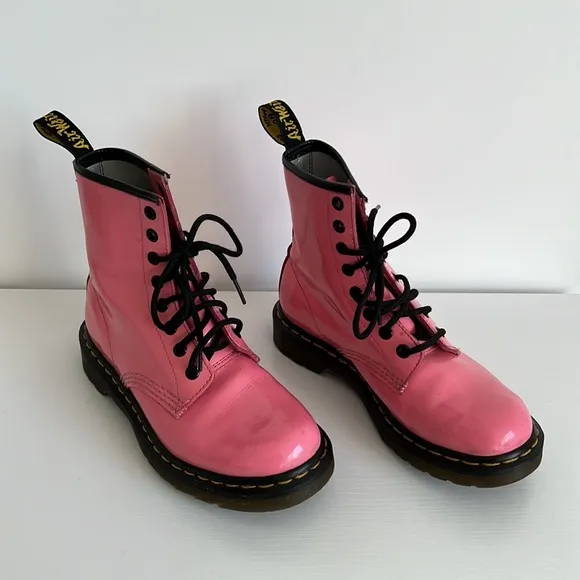 Dr. Martens 6 1460 Bubblegum Pink Patent Leather Boots