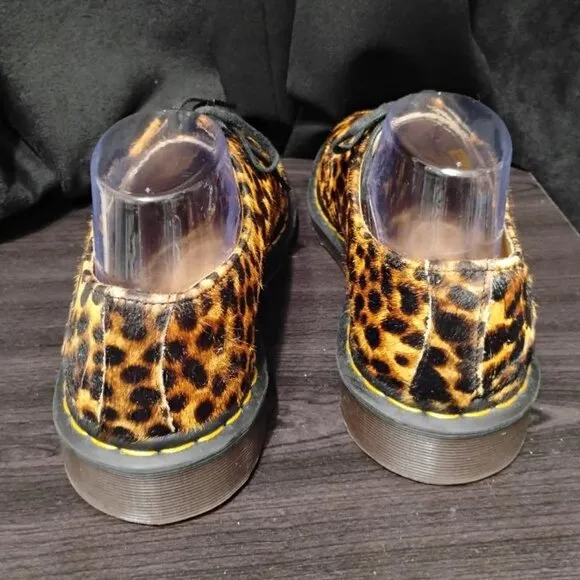 Dr. Martens Air Ware Smiths Hair On Leopard Print Dress Shoes USM 9 USL 10