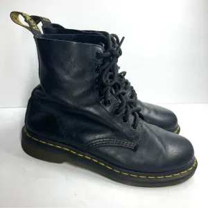 Dr Martens AW004 Pascal Boots 7 Textured Leather Lace-Up Combat Black Boots