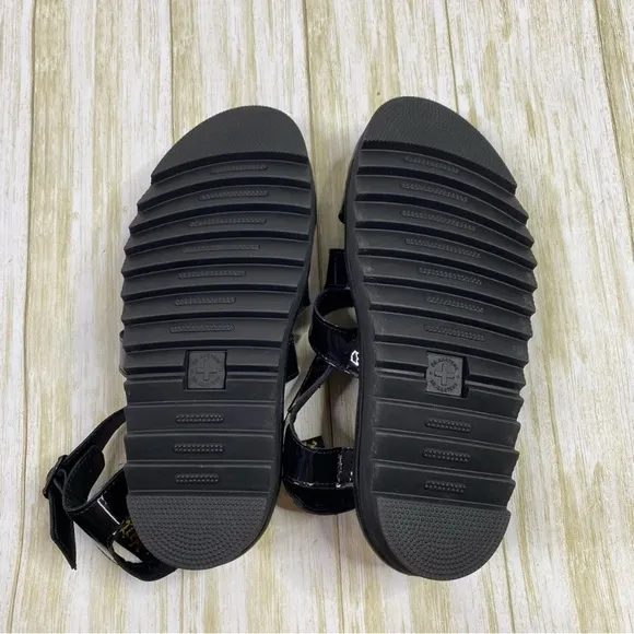 Dr. Martens Black Patent Leather Blair Platform Sandals