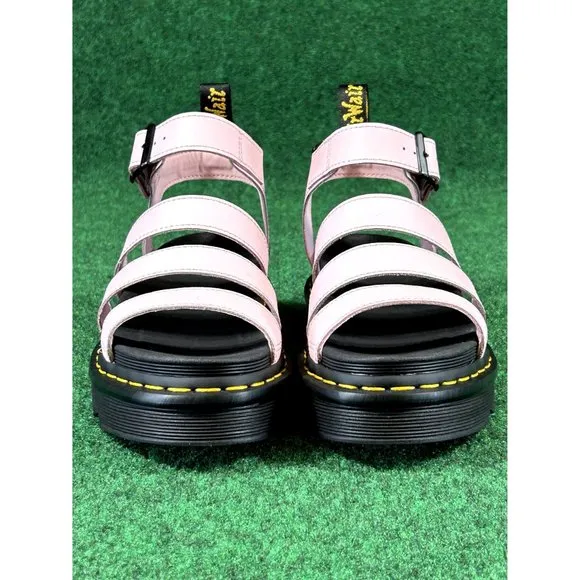 Dr Martens Blaire Pink Chalk Patent Leather Platform Strap‎ Sandals Women’s 8