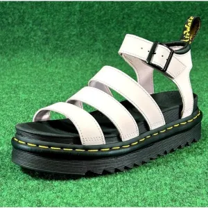 Dr Martens Blaire Pink Chalk Patent Leather Platform Strap‎ Sandals Women’s 8