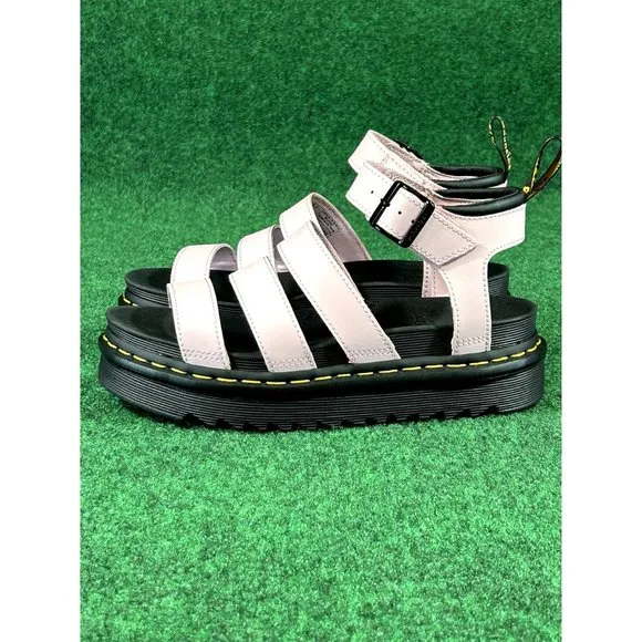 Dr Martens Blaire Pink Chalk Patent Leather Platform Strap‎ Sandals Women’s 8