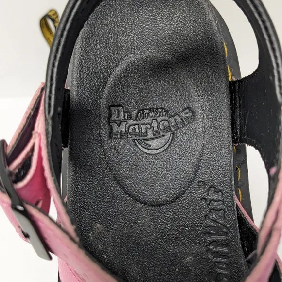 Dr. Martens Blaire Quad Platform Sandals, Pink Leather, Womens 7
