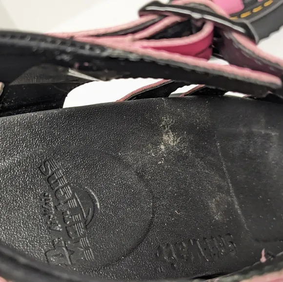 Dr. Martens Blaire Quad Platform Sandals, Pink Leather, Womens 7