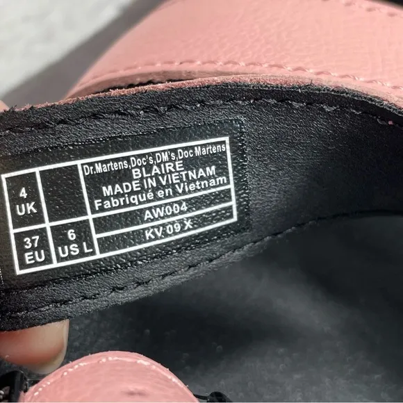 Dr Martens Blaire Strap Leather Platform Sandals Pink Size 6