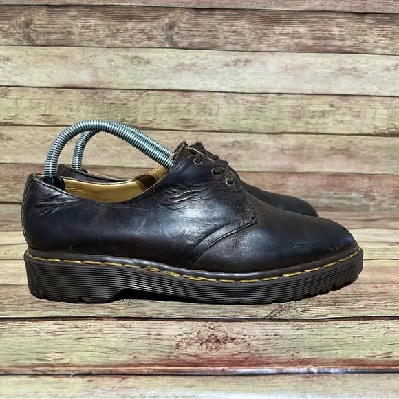 Dr. Martens Brown Leather Lace Up Low Boots