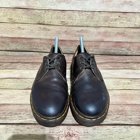 Dr. Martens Brown Leather Lace Up Low Boots