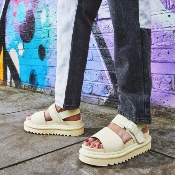 Dr. Martens Butter Yellow Voss Chunky Leather Sandals
