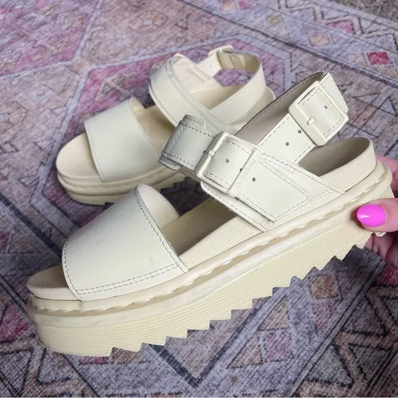 Dr. Martens Butter Yellow Voss Chunky Leather Sandals