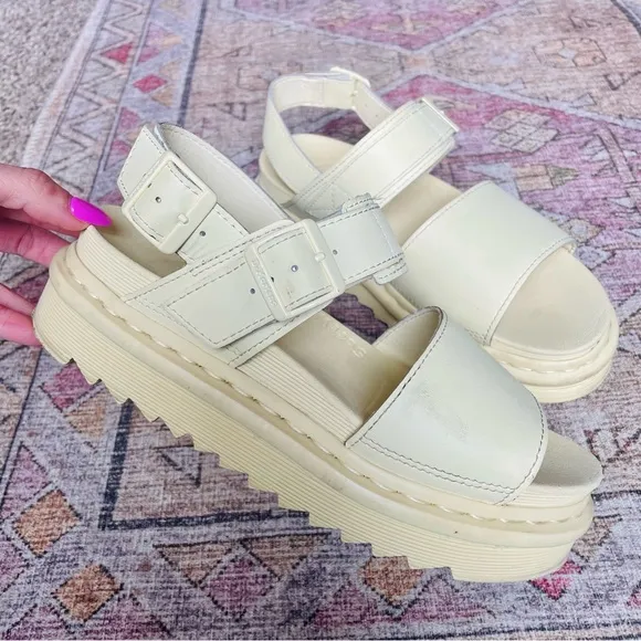 Dr. Martens Butter Yellow Voss Chunky Leather Sandals