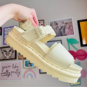 Dr. Martens Butter Yellow Voss Chunky Leather Sandals