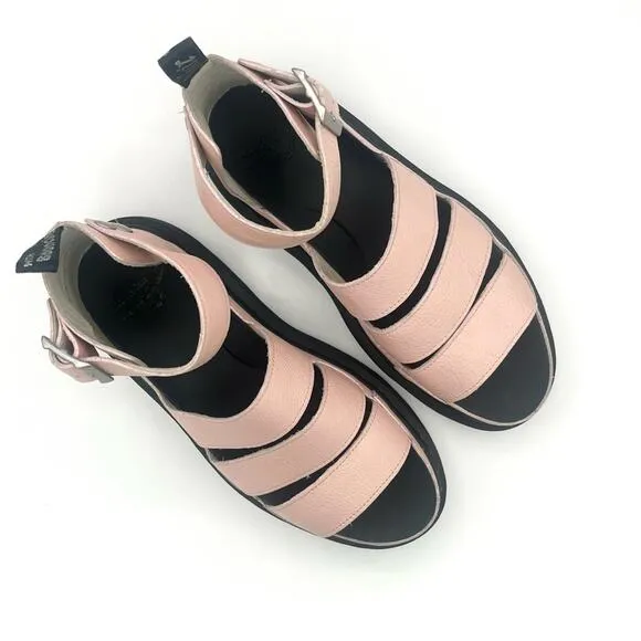 Dr. Martens Clarissa II Quad pisa Leather Platform Gladiator Sandals Pink Sz 11