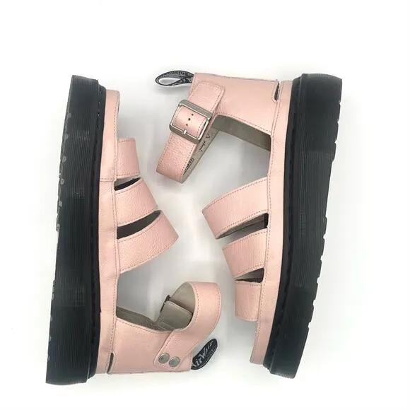 Dr. Martens Clarissa II Quad pisa Leather Platform Gladiator Sandals Pink Sz 11