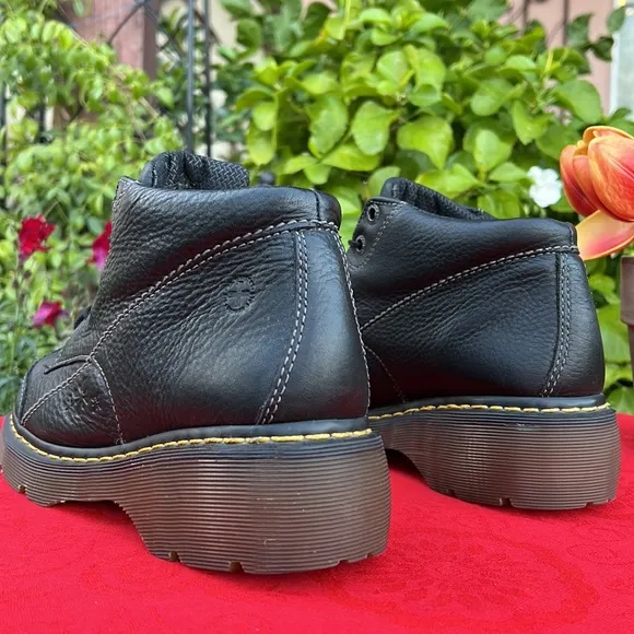 Dr. Martens Daisy Flower 12278 Y2K Chunky Platform Black Ankle Boots