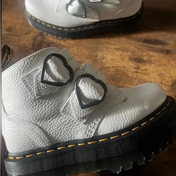 Dr. Martens Devon Heart Buckle Leather Platform Boots