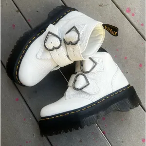 Dr. Martens Devon Heart Buckle Leather Platform Boots
