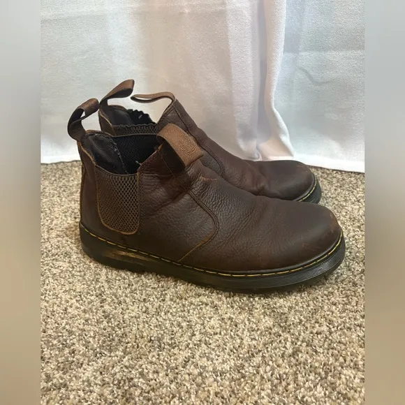 Dr. Marten's Hardie Low Chelsea Leather Pebbled Round Toe Platform Boots Mens 11