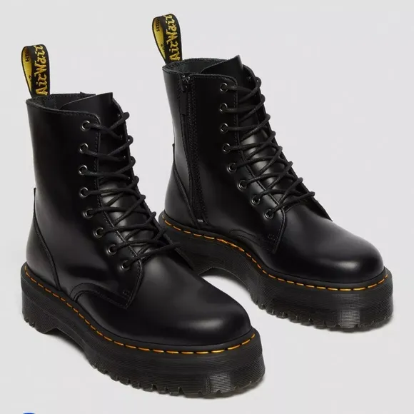 Dr. Martens JADON BOOTS SMOOTH LEATHER PLATFORM BOOTS SIZE 8
