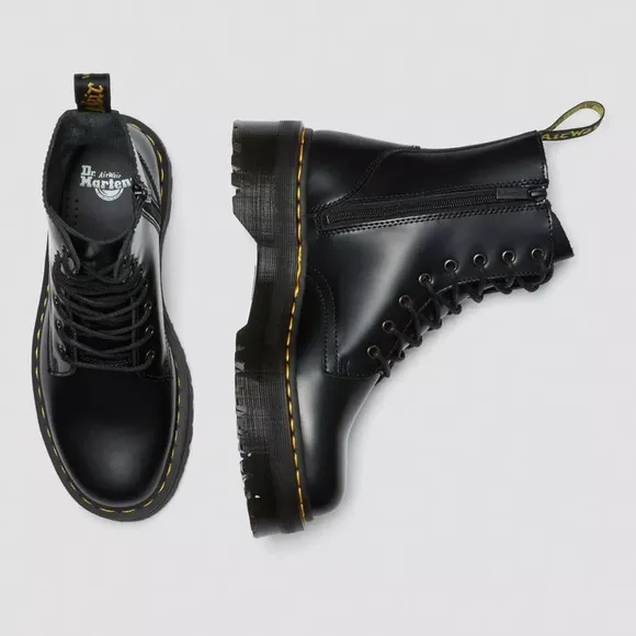 Dr. Martens JADON BOOTS SMOOTH LEATHER PLATFORM BOOTS SIZE 8