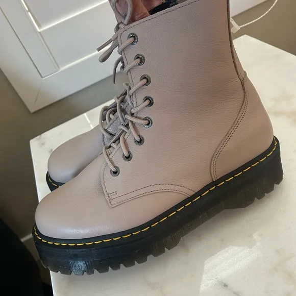 Dr. Martens Jadon III Combat leather ankle Platform Boots US 13 Men’s New Taupe