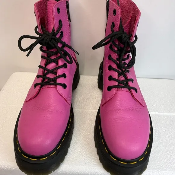 Dr. Martens  Jadon  Pink Leather Platform Boots Steampunk Grunge Goth Wom Size 7