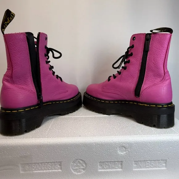 Dr. Martens  Jadon  Pink Leather Platform Boots Steampunk Grunge Goth Wom Size 7