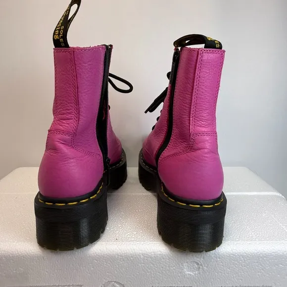Dr. Martens  Jadon  Pink Leather Platform Boots Steampunk Grunge Goth Wom Size 7