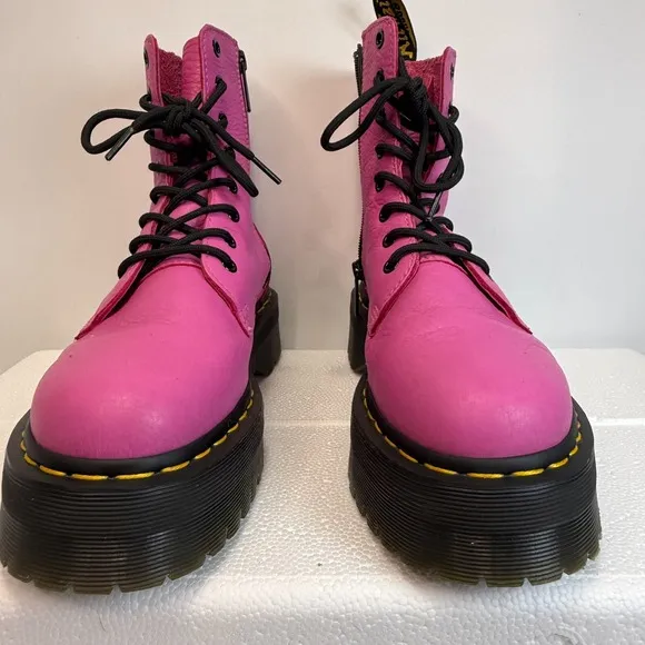 Dr. Martens  Jadon  Pink Leather Platform Boots Steampunk Grunge Goth Wom Size 7