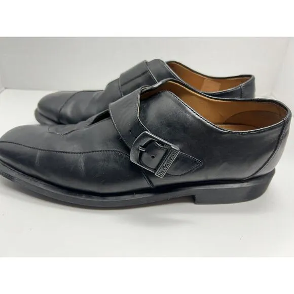 Dr. Martens Men’s Black Leather Monk Strap Loafers Buckle Y2K Size 10M