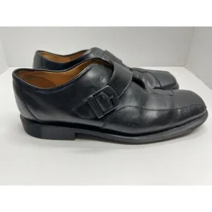 Dr. Martens Men’s Black Leather Monk Strap Loafers Buckle Y2K Size 10M