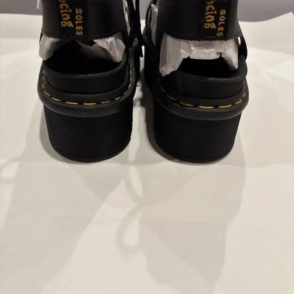 Dr Martens Nartilla XL Platform Quad Zebrilus Sandals Womens 7 NEW Black Athena