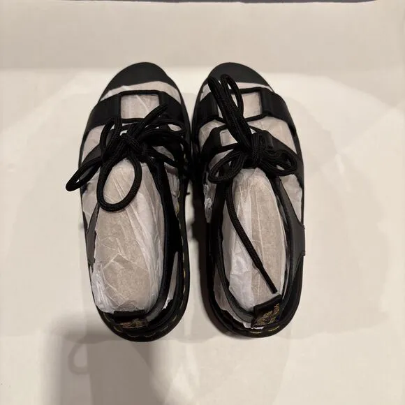 Dr Martens Nartilla XL Platform Quad Zebrilus Sandals Womens 7 NEW Black Athena