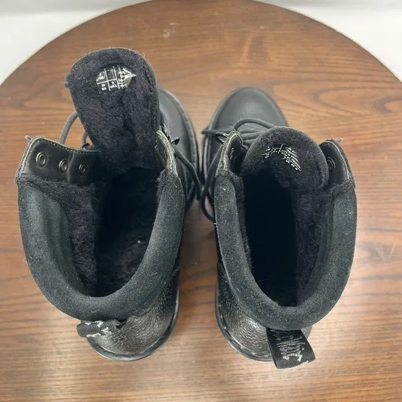 Dr. Martens Persephone Boots Women's 8 Black Leather Chunky Platform Lug Lace Up