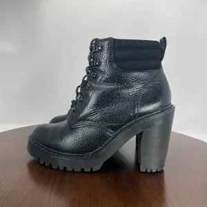 Dr. Martens Persephone Boots Women's 8 Black Leather Chunky Platform Lug Lace Up