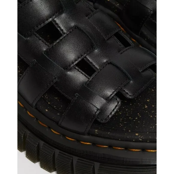 Dr. Martens Ricki Gladiator Sandals Women 5 Black Leather Platform Goth Punk NEW