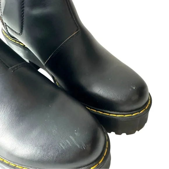 Dr. Martens Rometty  II Vintage Black Smooth Leather Chelsea Boots Size 9