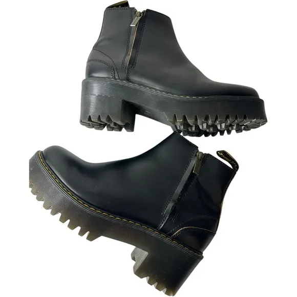 Dr. Martens Rometty  II Vintage Black Smooth Leather Chelsea Boots Size 9
