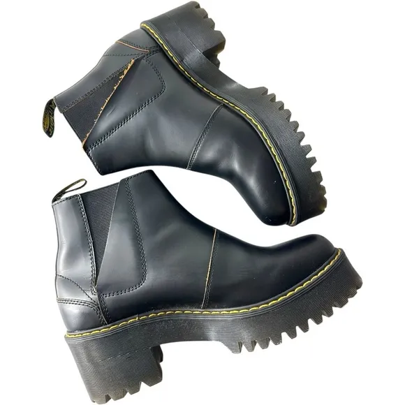 Dr. Martens Rometty  II Vintage Black Smooth Leather Chelsea Boots Size 9