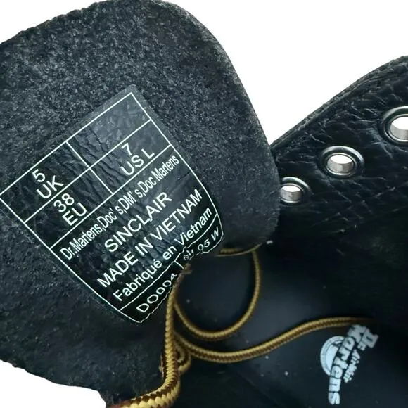 Dr. Martens Sinclair Milled Nappa Leather Platform Boots In Black Women’s Size 7
