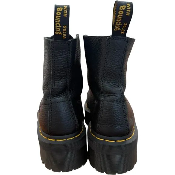 Dr. Martens Sinclair Milled Nappa Leather Platform Boots In Black Women’s Size 7