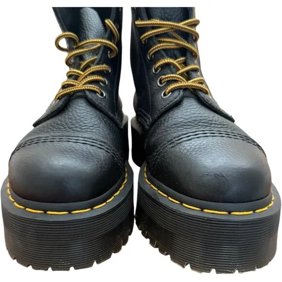 Dr. Martens Sinclair Milled Nappa Leather Platform Boots In Black Women’s Size 7