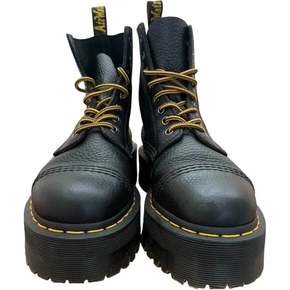 Dr. Martens Sinclair Milled Nappa Leather Platform Boots In Black Women’s Size 7
