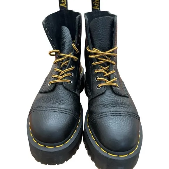 Dr. Martens Sinclair Milled Nappa Leather Platform Boots In Black Women’s Size 7