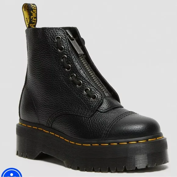 Dr. Martens Sinclair Milled Nappa Leather Platform Boots— Women’s Size 7
