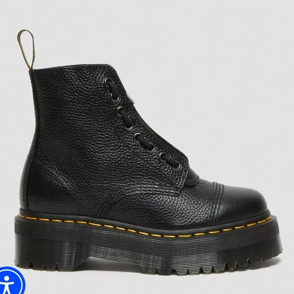 Dr. Martens Sinclair Milled Nappa Leather Platform Boots— Women’s Size 7