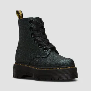 Dr. Martens Size 6 Molly Green Glitter Platform Boots Sparkle Ribbon Chunky