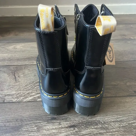 Dr Martens Vegan Jadon Max Combat Platform Boots Black Size 9W/8M NEW