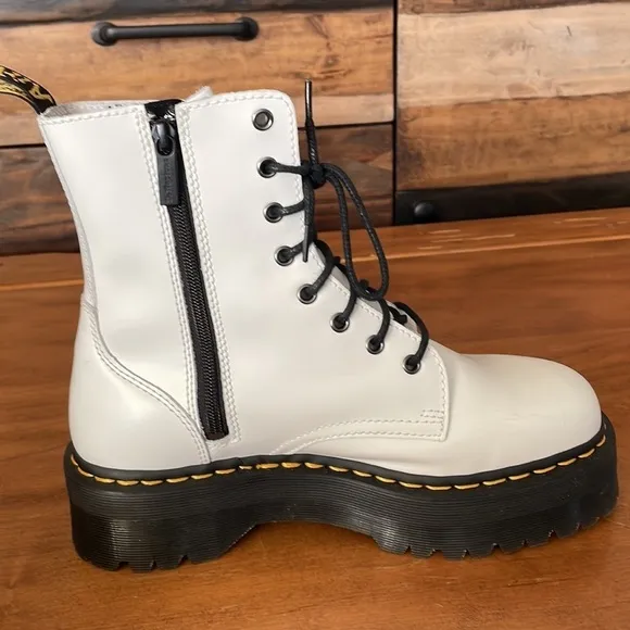DR. Martens White Jadon Platform Boots Size 10
